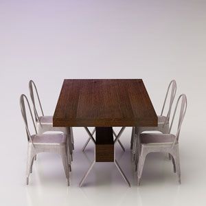 Tolix Dining set 3d model