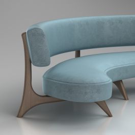 3D Vladimir Kagan Kagan Floating Curved Sofa
