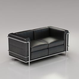 LC2 Le Corbusier Petite Confort Lounge Chair|LC2 sofa|le corbusier